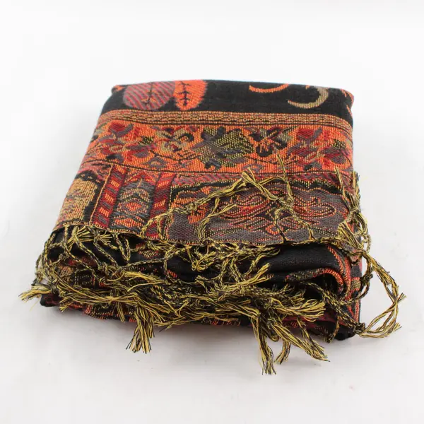 Autumnal Floral Fringe Boho Scarf Wrap 27"x63"