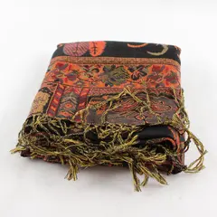Autumnal Floral Fringe Boho Scarf Wrap 27"x63"