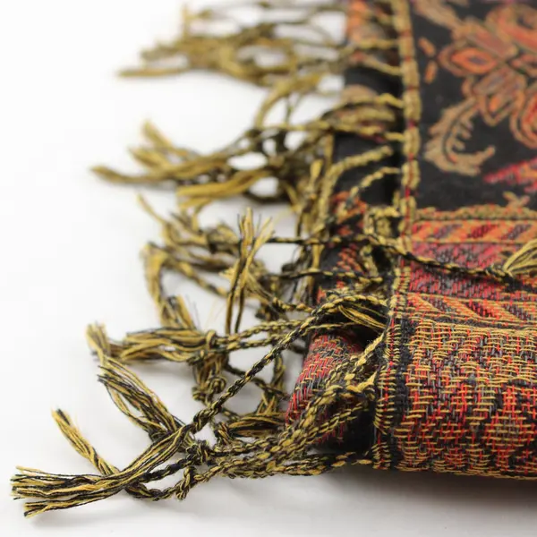 Autumnal Floral Fringe Boho Scarf Wrap 27"x63"