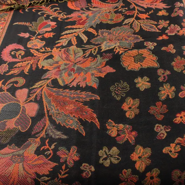 Autumnal Floral Fringe Boho Scarf Wrap 27"x63"