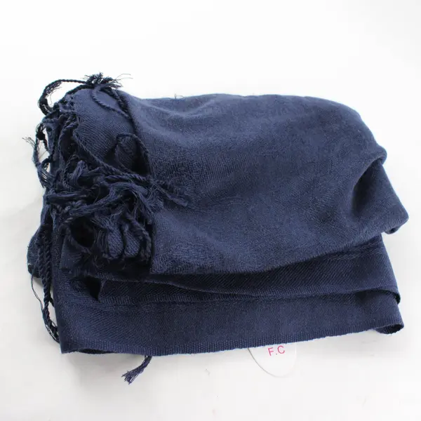 F.C. Navy Blue Paisley Fringe Scarf Shawl 27"x67"