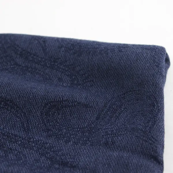 F.C. Navy Blue Paisley Fringe Scarf Shawl 27"x67"