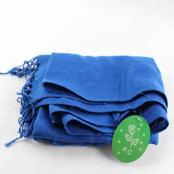 F.C. Cobalt Blue Paisley Fringe Scarf Shawl 27"x67"