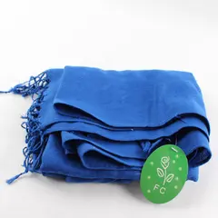 F.C. Cobalt Blue Paisley Fringe Scarf Shawl 27"x67"