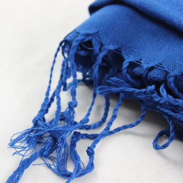 F.C. Cobalt Blue Paisley Fringe Scarf Shawl 27"x67"