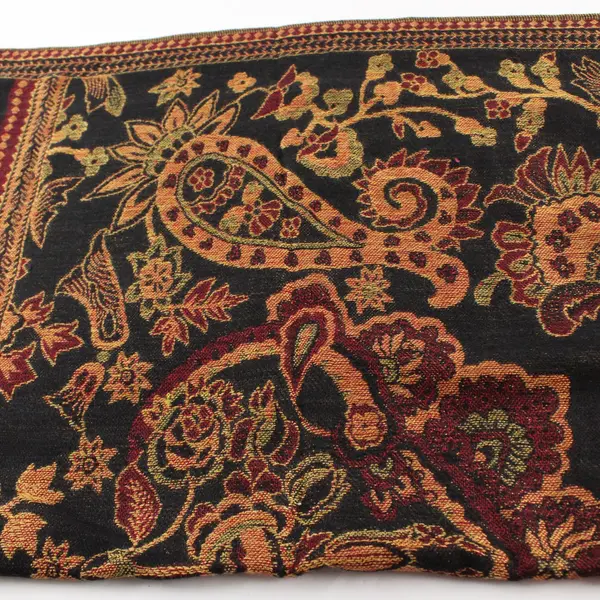Autumnal Paisley Floral Pashmina Silk Blend Fringe Scarf Wrap 28"x75"
