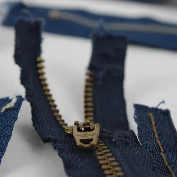 Lot Mixed Blue Replacement Zippers Assorted Sizes Used