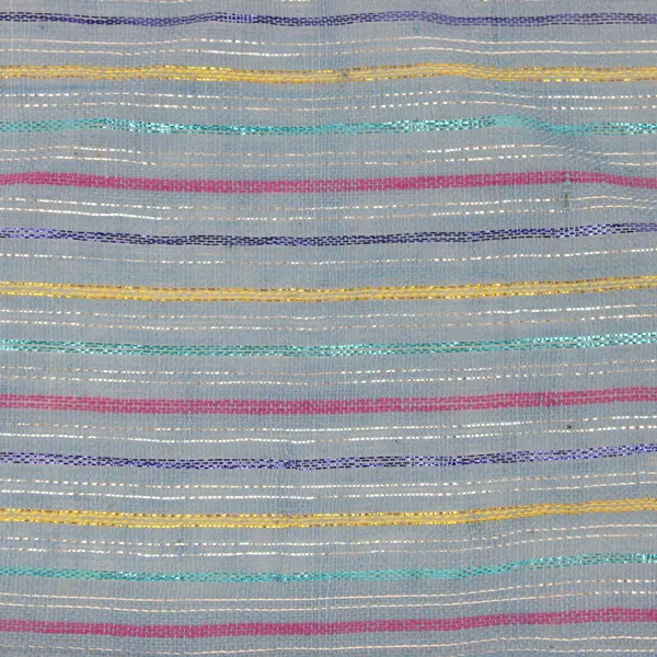 Sparkly Pink Blue Yellow Striped Fringe Scarf 40" Square
