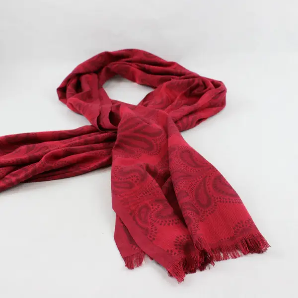 Maroon Red Fringe Scarf Wrap 28"x70"