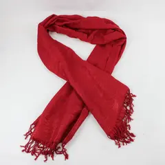 Sparkly Red Fringe Lightweight Scarf Wrap 26"x66"