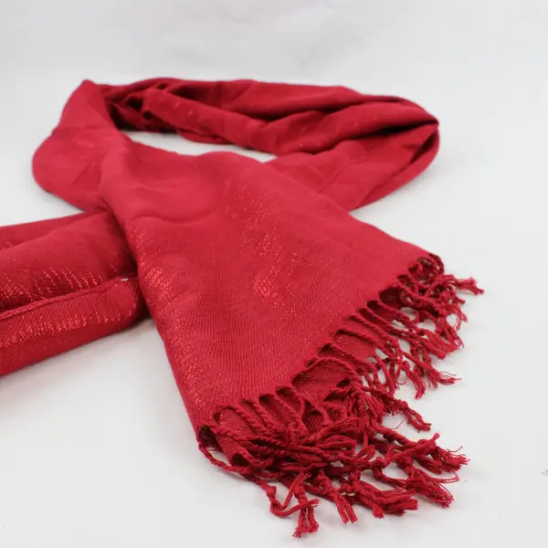 Sparkly Red Fringe Lightweight Scarf Wrap 26"x66"