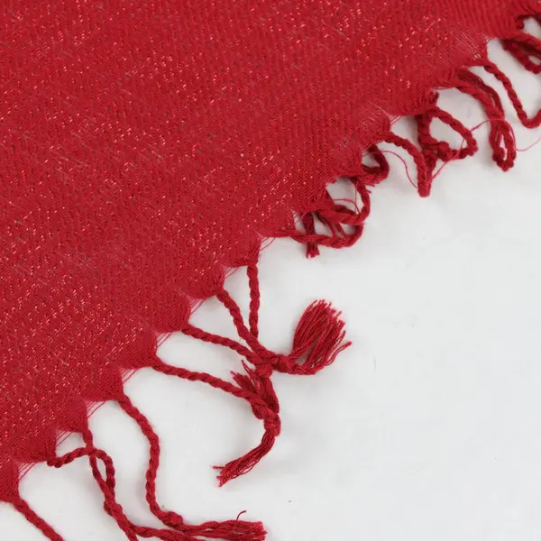 Sparkly Red Fringe Lightweight Scarf Wrap 26"x66"