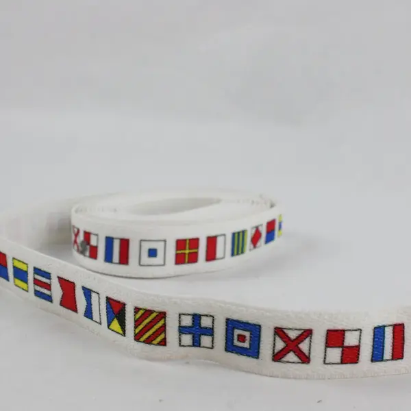 Lot of 3 Canvas Craft Ribbon Rolls Maritime Signal Flags Geometric Design