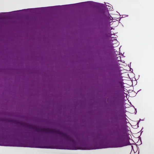 Sheer Plum Purple Fringe Scarf Wrap 26"x66"