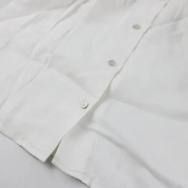 Vtg Edward Women's M White 100% Irish Linen Embroidered Smock Button Up Shirt