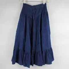 Vintage Glenora Women's 22" Waist 100% Cotton Dark Denim Button Up Maxi Skirt