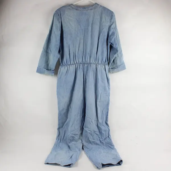 Vintage 80s Studio Ease Women's M Light Wash Denim Blue Jumpsuit