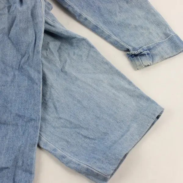 Vintage 80s Studio Ease Women's M Light Wash Denim Blue Jumpsuit