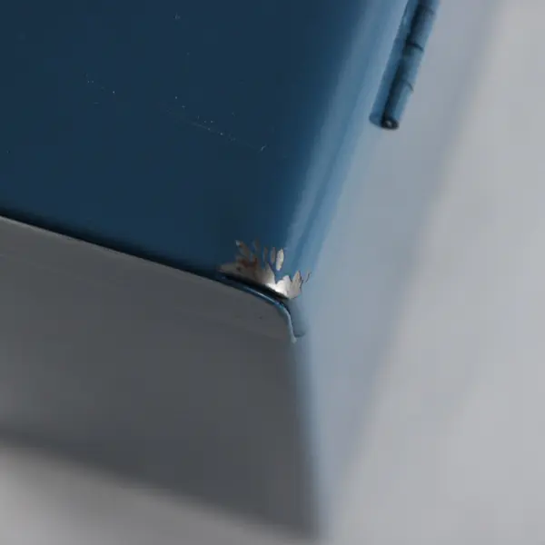 Vintage Blue Metal In-Home Personal Filing System Box UNLOCKED NO KEY