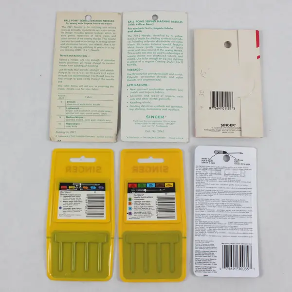 Lot of 6 Packs of Singer Hand & Sewing Machine Needles, Assorted Sizes/Unopened 