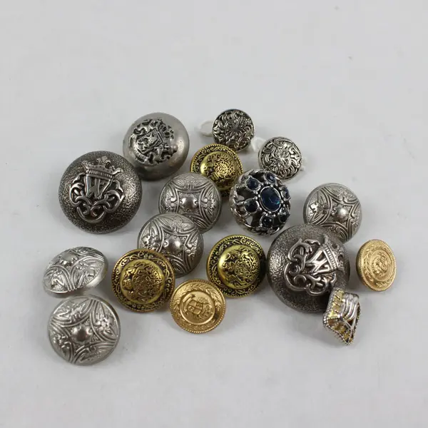 Bag of 17 Vintage Metal Replacement Buttons