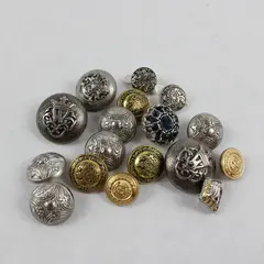 Bag of 17 Vintage Metal Replacement Buttons