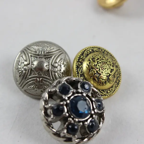 Bag of 17 Vintage Metal Replacement Buttons