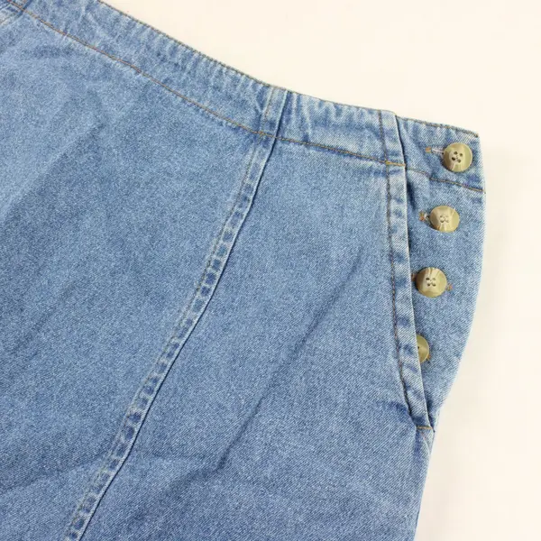 Vintage TY Wear Women's Size 12P Light Wash Denim Blue Maxi Skirt 100% Cotton