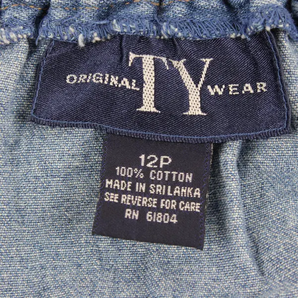 Vintage TY Wear Women's Size 12P Light Wash Denim Blue Maxi Skirt 100% Cotton