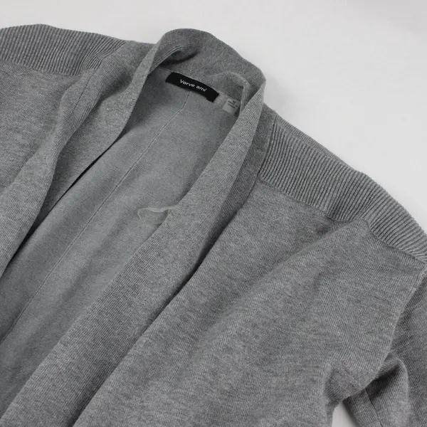 Verve Ami Gray Open-Front Cardigan Women's Medium