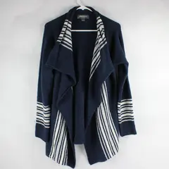 Eddie Bauer Sleepwear Blue White Striped Open Front Cardigan Women's XS