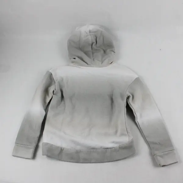 Nike Girls Hoodie 6 (M) Gray Pink Swoosh Pullover Sweatshirt Youth