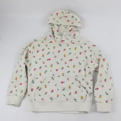 Wonder Nation Girls Beige Flower Print Pullover Hoodie Size S (6-6X)
