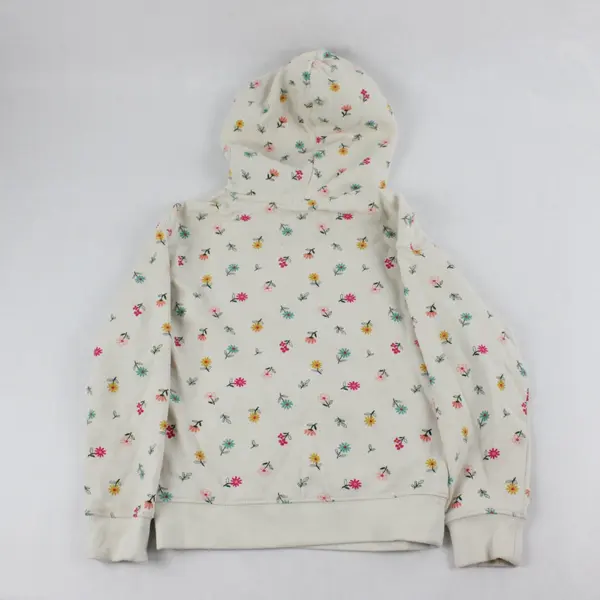 Wonder Nation Girls Beige Flower Print Pullover Hoodie Size S (6-6X)