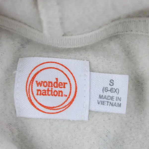 Wonder Nation Girls Beige Flower Print Pullover Hoodie Size S (6-6X)