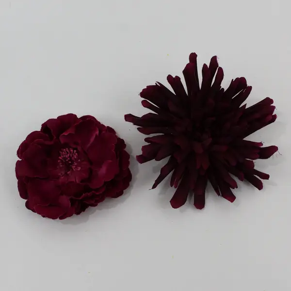 Lot of 10 Artificial Flower Hair Clips Brooches Mixed Colors Floral