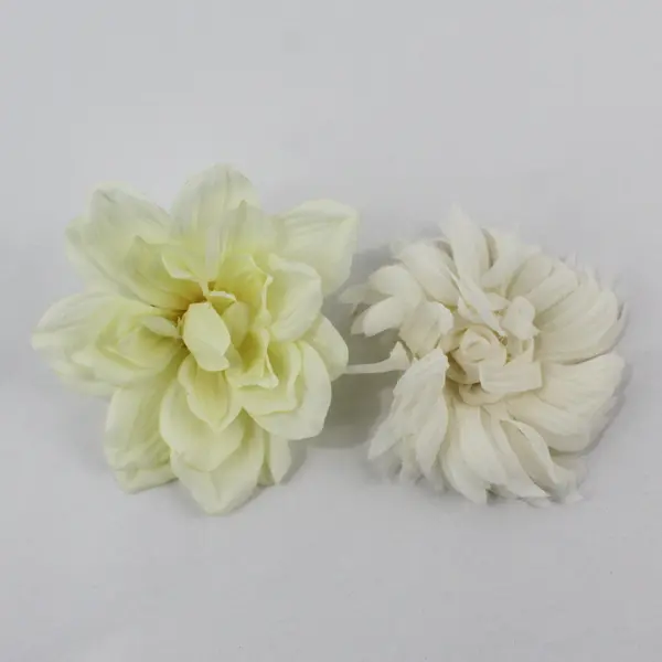 Lot of 9 Artificial Flower Hair Clips Brooch Pins Black White Ivory
