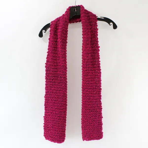Handmade Magenta Pink Textured Scarf 68in