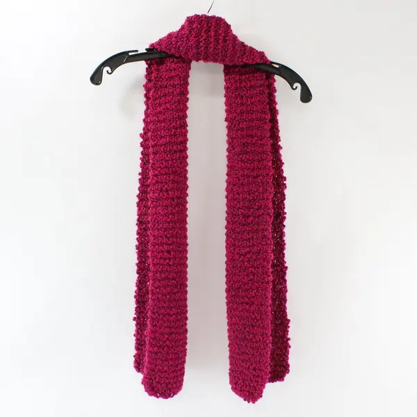 Handmade Magenta Pink Textured Scarf 68in