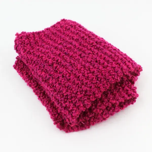 Handmade Magenta Pink Textured Scarf 68in