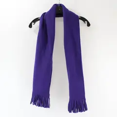 Plum Purple Fringe Fleece Scarf 9"x54"
