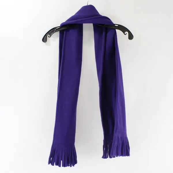 Plum Purple Fringe Fleece Scarf 9"x54"