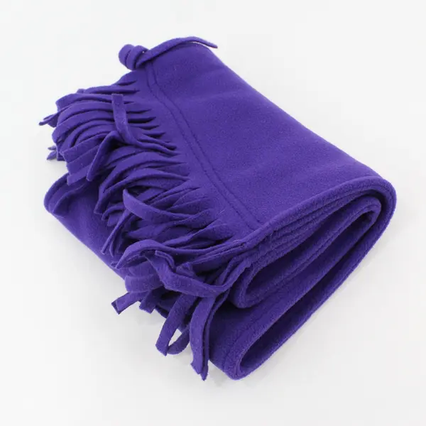 Plum Purple Fringe Fleece Scarf 9"x54"
