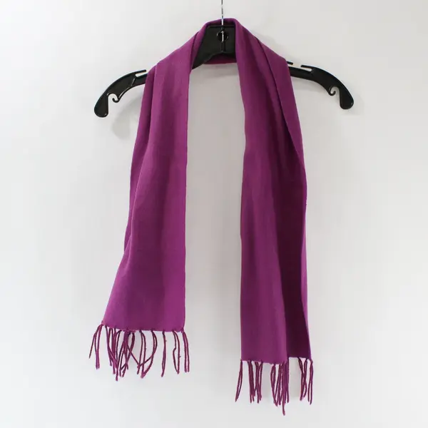 Fuchsia Purple Fringe Felt Scarf 9.5"x46"