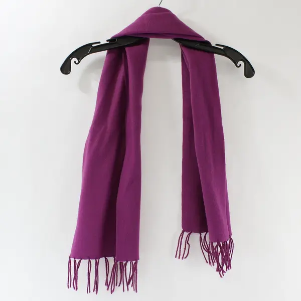 Fuchsia Purple Fringe Felt Scarf 9.5"x46"