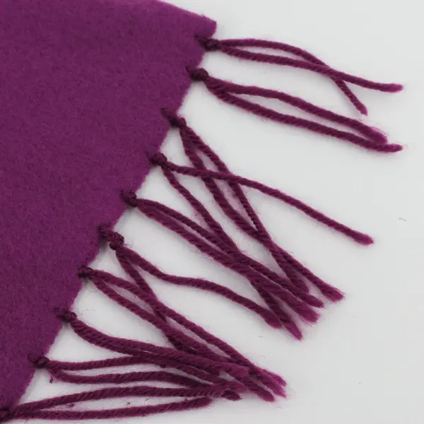 Fuchsia Purple Fringe Felt Scarf 9.5"x46"