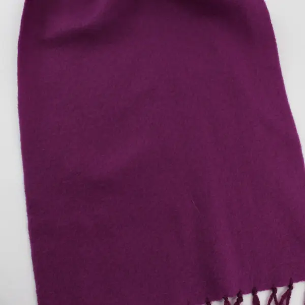 Fuchsia Purple Fringe Felt Scarf 9.5"x46"