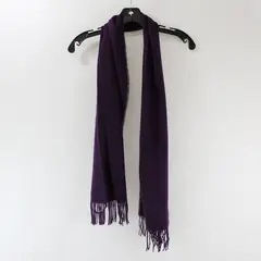 Eggplant Purple Fringe Acrylic Scarf 12"x58"