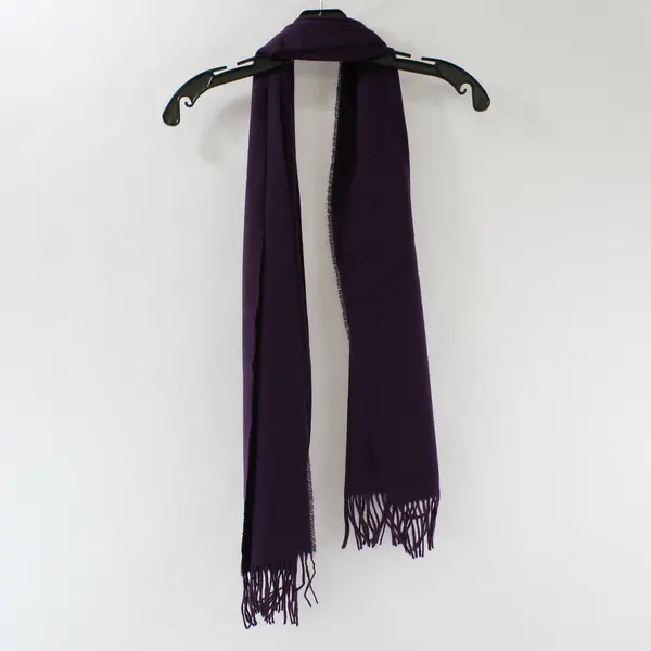 Eggplant Purple Fringe Acrylic Scarf 12"x58"