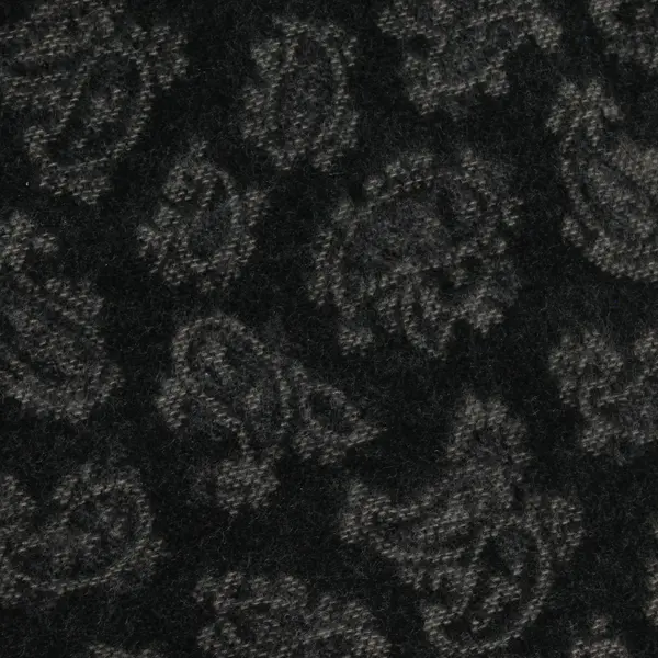 V. Fraas Cashmink Gray Paisley Fringe Acrylic Scarf 11"x52"